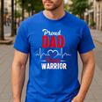 Proud Dad Of a Heart Warrior CHD Awareness Shirt Gift Men's Casual T-Shirt Royal Blue