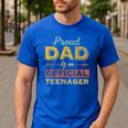 Proud Dad Of An Official Teenager 13th Birthday Son Daughter Men's Casual T-Shirt Royal Blue