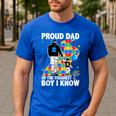 Proud Dad Of The Toughest Boy Autism Awareness Father Autism Men's Casual T-Shirt Royal Blue