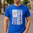 Proud New Dad New Girl Baby Fathers Day First Time Dad Men's Casual T-Shirt Royal Blue