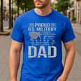 Proud Us Military Dad Father's Day For Dad Grandpa Veteran Men's Casual T-Shirt Royal Blue