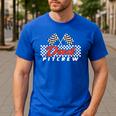 Race Car Birthday Party Racing Family Dad Pit Crew Men's Casual T-Shirt Royal Blue