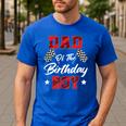 Race Car Dad Of The Birthday Boy Racing Family Pit Crew Men's Casual T-Shirt Royal Blue
