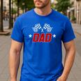 Racing Birthday Boy Race Car Dad Family Matching Men's Casual T-Shirt Royal Blue
