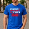 Red Cheer Dad Family Father Cheerleader Squad Men's Casual T-Shirt Royal Blue