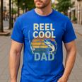 Reel Cool Dad Fathers Day Fishing Outdoors Men's Casual T-Shirt Royal Blue Reel Cool Dad Fathers Day Fishing Outdoors Men's Casual T-Shirt Royal Blue