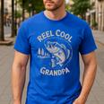 Reel Cool Great Grandpa Step Dad Fishing Father Day Men's Casual T-Shirt Royal Blue