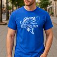 Reel Cool Papa Fishing Dad Father's Day Fisherman Fish Men's Casual T-Shirt Royal Blue