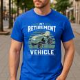 My Retirement Vehicle Riding Lawn Mower Retro Dad Men's Casual T-Shirt Royal Blue