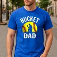 Retro Daddy Bucket Dad Softball Girl Men's Casual T-Shirt Royal Blue Retro Daddy Bucket Dad Softball Girl Men's Casual T-Shirt Royal Blue