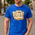 Retro Groovy Dad Family Birthday 60s 70s Hippie Costume Men's Casual T-Shirt Royal Blue