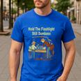Retro Hold The Flashlight Still Dumbass Car Fixing Dad Son Men's Casual T-Shirt Royal Blue