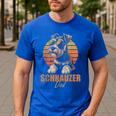 Retro Miniature Schnauzer Dad Vintage Dog Lovers Men's Casual T-Shirt Royal Blue