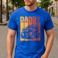 Retro Monster Truck Daddy Matching Family Birthday Party Men's Casual T-Shirt Royal Blue Retro Monster Truck Daddy Matching Family Birthday Party Men's Casual T-Shirt Royal Blue