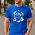 Rhodesian Ridgeback Dad With Banner And Ear Wreath Men's Casual T-Shirt Royal Blue