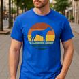 Rhodesian Ridgeback Vintage Retro Dog Mom Dad Men's Casual T-Shirt Royal Blue