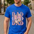 Rodeo Dad Pink Boots Coquette Cow-Girl Birthday Party Men's Casual T-Shirt Royal Blue