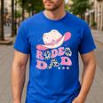 Rodeo Dad Pink Cowgirl 1St Birthday Family Matching Men's Casual T-Shirt Royal Blue