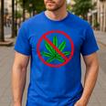 Say No Cannabis Anti-Marijuana Retro Weed Parent Dad Mom Men's Casual T-Shirt Royal Blue