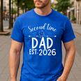 Second Time Dad Est 2026 Pregnancy Announcement Baby Daddy Men's Casual T-Shirt Royal Blue
