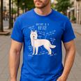 Siberian Husky Dog Anatomy Pet Mom Cute Dog Dad Men Women Kids Men's Casual T-Shirt Royal Blue
