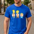 The Simpsons Father's Day Bart Lisa Maggie Dad Birthday Men's Casual T-Shirt Royal Blue