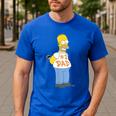 The Simpsons Homer Number 1 Dad Father's Day V2 Men's Casual T-Shirt Royal Blue