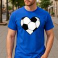 Soccer Ball Heart Idea For Mom Dad Kids T-Shirt Men's Casual T-Shirt Royal Blue Soccer Ball Heart Idea For Mom Dad Kids T-Shirt Men's Casual T-Shirt Royal Blue