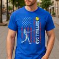 Softball Dad US Flag For Dad Men Patriotic Fathers Day Men's Casual T-Shirt Royal Blue