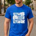 Sonic The Hedgehog Father's Day Dad Qualities Distressed Men's Casual T-Shirt Royal Blue