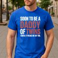 Soon To Be Dad Twins Fatherhood Pregnancy Announcement New D Men's Casual T-Shirt Royal Blue