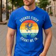 Sounds Fishy Count Me In Dad Grandpa Vintage Fishing Men's Casual T-Shirt Royal Blue