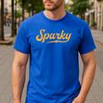 Sparky Electrician Lineman Dad Retro Vintage Novelty Men's Casual T-Shirt Royal Blue