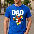 Speed Cubing Dad Puzzle Cuber Cube Kids Men's Casual T-Shirt Royal Blue