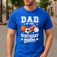 Sports Dad Of The Birthday Baller Sports Family Party Men's Casual T-Shirt Royal Blue