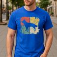 Square Retro German Shepherd Owner Dog Shepard Dad Mom Men's Casual T-Shirt Royal Blue Square Retro German Shepherd Owner Dog Shepard Dad Mom Men's Casual T-Shirt Royal Blue