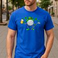 St Patricks Day Golf Golfing Irish Golfer Beer Humor Men Dad Men's Casual T-Shirt Royal Blue