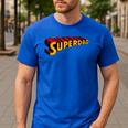 Super Dad Superdad Superhero Dad Men's Casual T-Shirt Royal Blue