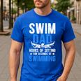 Swim Dad Swimming Dad Of A Swimmer Dad Swim Father Men's Casual T-Shirt Royal Blue