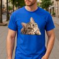 Tabby Cat Mom Dad Pet Shop Tabby Cats Kitten Tabby Cat Men's Casual T-Shirt Royal Blue