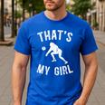 That's My Girl Volleyball Dad Of A Volleyball Player Father Men's Casual T-Shirt Royal Blue
