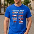 Toddler Boy Types Of FireTruck Firefighter Baby Dad Fireman Men's Casual T-Shirt Royal Blue