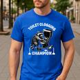 Toilet Clogging Champion Dad Joke Raccoon Trash Panda Men's Casual T-Shirt Royal Blue