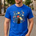 Tortie Cat Owner Flowers Tortie Cat Mom Tortie Cat Dad For Men Women Kids Men's Casual T-Shirt Royal Blue