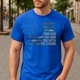 Twin Dad Camo USA Flag Twin Dad The Man The Myth The Legend Men's Casual T-Shirt Royal Blue