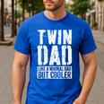 Twin Dad Shirt Men Dad Of Twins Fathers Day Men's Casual T-Shirt Royal Blue