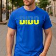 Ukrainian Dido Grandfather Dad Ukraine Flag Distressed Men's Casual T-Shirt Royal Blue