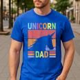 Unicorn Birthday Outfit Dad Unicorn Costume Bday Dad Unicorn Men's Casual T-Shirt Royal Blue