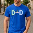 Unicorn Dad First Birthday Girl Family Matching Mama Party Men's Casual T-Shirt Royal Blue