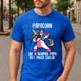 Unicorn Dad Girl Birthday Party Clothing Papacorn Men's Casual T-Shirt Royal Blue